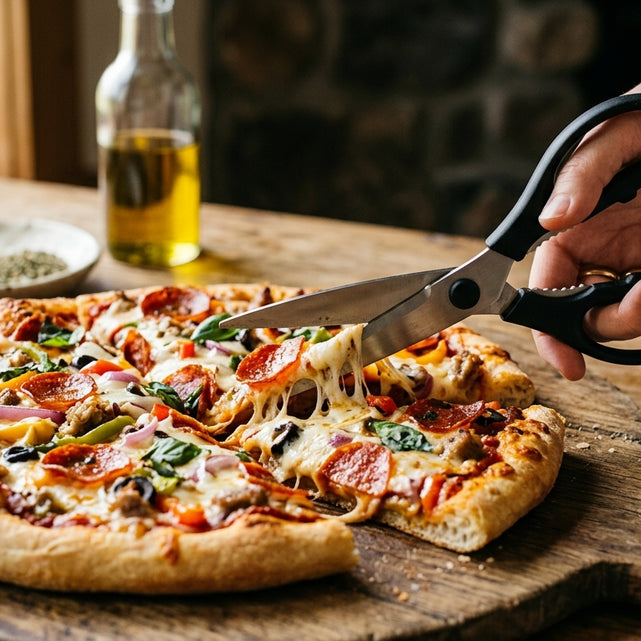 Pizzaschere für dicke Böden und viel Belag