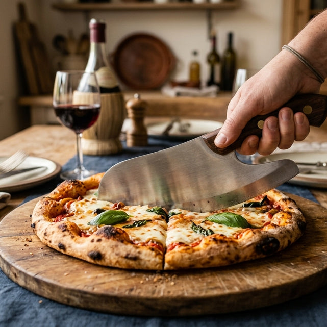 Pizzamesser für große Pizzen in einem Schnitt