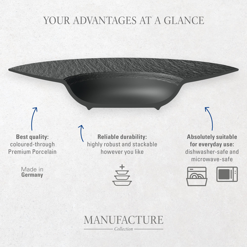 Villeroy & Boch Pizzateller Manufacture Rock - Schwarz - ø 31.5 cm