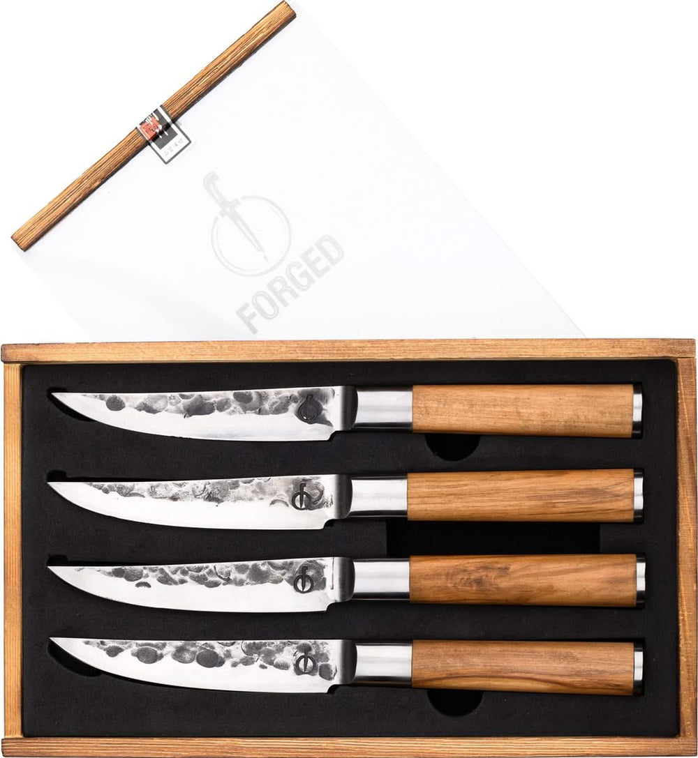 Forged Steakmesser Olive - 4 Stück