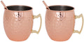 Cosy & Trendy Moscow Mule Cocktailbecher mit Strohhalmen – 450 ml – Gehämmertes Kupfer – 2 Stück