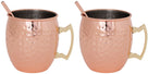 Cosy & Trendy Moscow Mule Cocktailbecher mit Strohhalmen – 450 ml – Gehämmertes Kupfer – 2 Stück