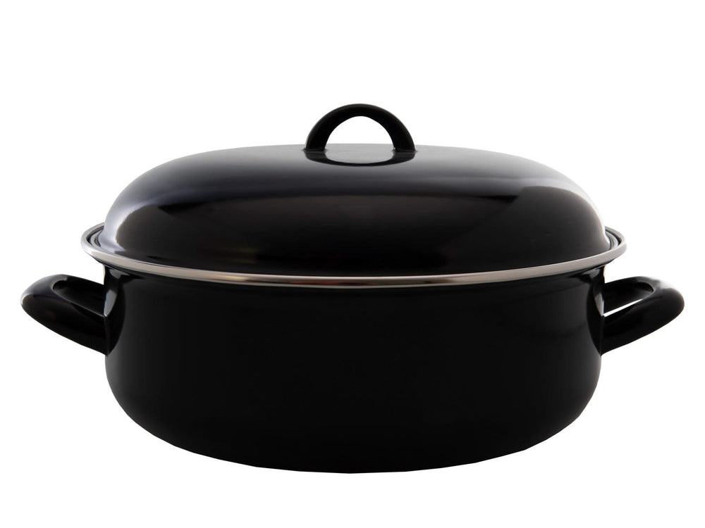 Cookinglife Bratpfanne mit Deckel - Emaille - Cooking - ø 24 cm / 4 Liter - emaillierte Antihaftbeschichtung