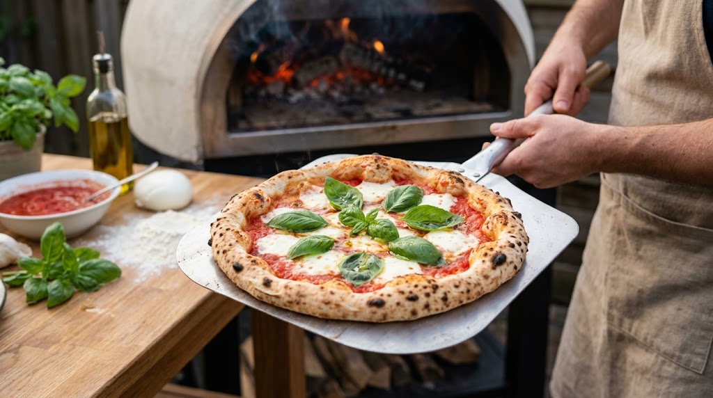 Knuspriger Boden, schmelzende Mozzarella, frischer Basilikum
