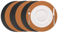 Cookinglife Tischsets - Doppelseitig - Veganes Leder - Cognac / Schwarz ø 38 cm - 6 Stück