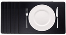 Cookinglife Tischsets - Veganes Leder - Schwarz - 46 x 33 cm - 6 Stück