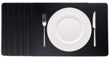 Cookinglife Tischsets - Veganes Leder - Schwarz - 46 x 33 cm - 6 Stück