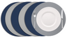 Cookinglife Tischsets - Doppelseitig - Veganes Leder - Grau / Blau ø 38 cm - 6 Stück