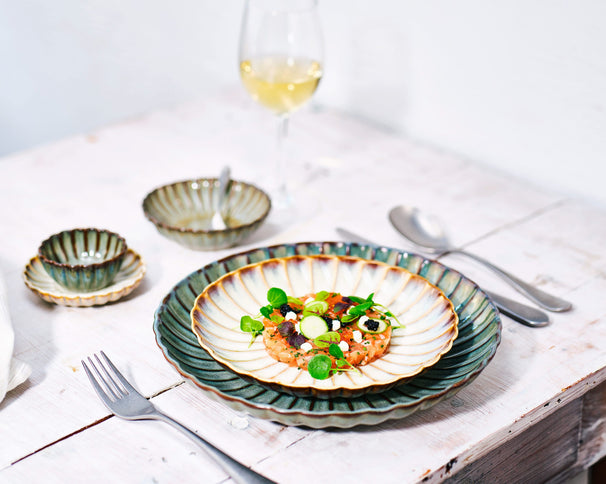 Gemütliche und trendige Astera-Schüsseln in Ozeanblau – Ø 17 cm / 800 ml – 4er-Set