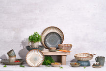 Gemütliche und trendige Frühstücksteller / Dessertteller – Astera Ozeanblau – Ø 21 cm – 4er-Set