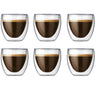 Bodum Doppelwandige Espressogläser Pavina - Patentiertes Ventil - 80 ml - 6 Stück