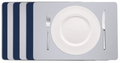Cookinglife Tischsets - Doppelseitig - Veganes Leder - Grau / Blau 46 x 33 cm - 6 Stück