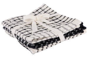 Cosy & Trendy Spültuch Stoff Schwarz Chambray 30 x 30 cm - 3-teilig