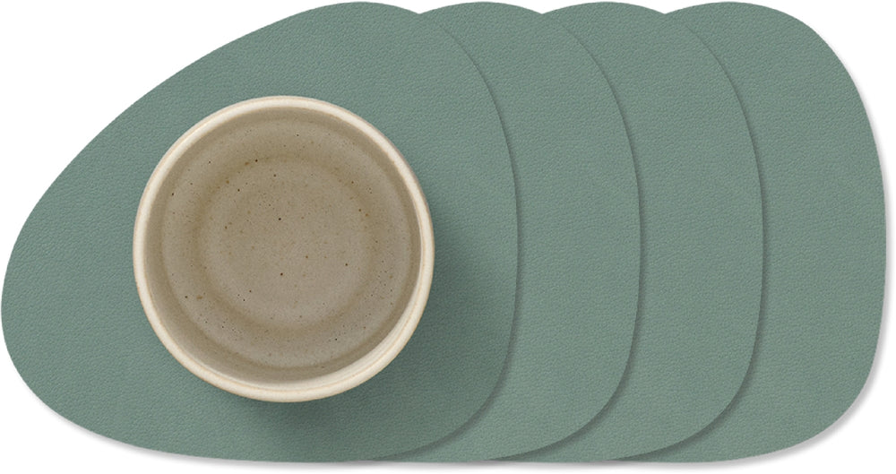 LIND DNA Untersetzer Nupo - Leder - Pastellgrün - 13 x 11 cm - 4 Stück