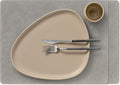 LIND DNA Tischsets Hippo - Leder - Anthrazitgrau - 45 x 35 cm - 2 Stück