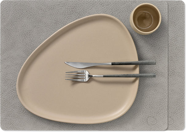 LIND DNA Tischsets Hippo - Leder - Anthrazitgrau - 45 x 35 cm - 2 Stück