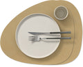 LIND DNA Tischsets Nupo - Leder - Khaki - Curved - 44 x 37 cm - 2 Stück