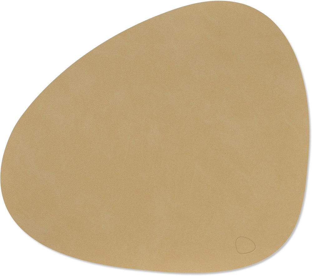 LIND DNA Tischsets Nupo - Leder - Khaki - Curved - 44 x 37 cm - 2 Stück