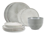 Salt & Pepper Geschirrset Artisan Green - 12-teilig / 4 Personen - 4 Speiseteller, 4 Frühstücksteller und 4 Schalen