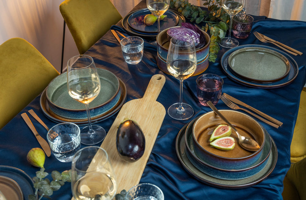 Cosy & Trendy Geschirrset Quintana Green 18-teilig / 6 Personen - 6 Speiseteller, 6 Suppenteller und 6 Frühstücksteller