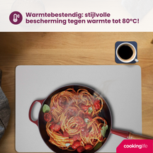 Cookinglife 6 Platzsets + 6 Untersetzer - Doppelseitig - Veganes Leder - Blau / Grau