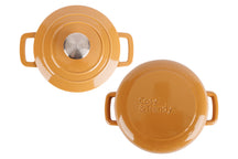 Cosy & Trendy Braadpan met deksel Fontestic Gietijzer Amber Gold ø 20 cm / 2.7 Liter - bovenaanzicht en onderaanzicht