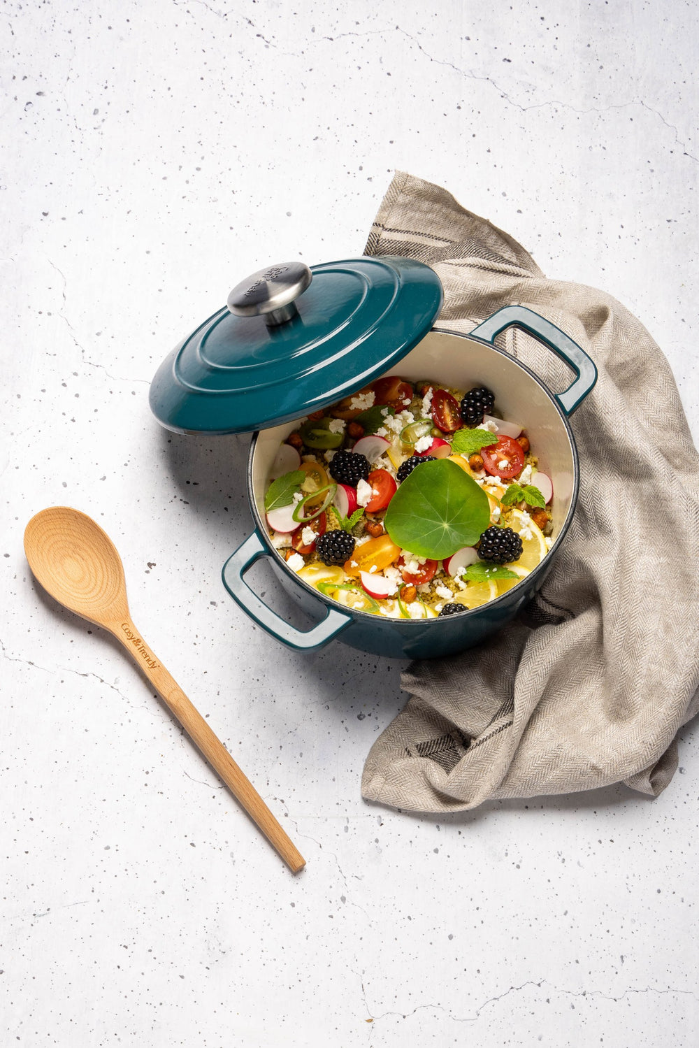 Cosy & Trendy Braadpan met deksel Fontestic Gietijzer Green Heron ø 20 cm / 2.7 Liter - sfeerbeeld 2