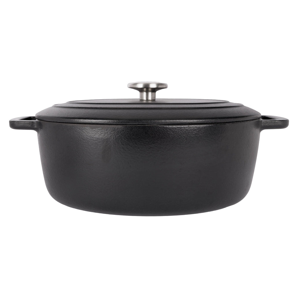Cosy & Trendy Bratpfanne mit Deckel Fontestic Gusseisen Schwarz Oval - 31 x 24 cm / 6 Liter