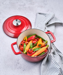 Cosy & Trendy Braadpan met deksel Fontestic Gietijzer Traditional Red ø 20 cm / 2.7 Liter - sfeerbeeld 1