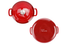 Cosy & Trendy Braadpan met deksel Fontestic Gietijzer Traditional Red ø 28 cm / 6.8 Liter - bovenaanzicht en onderaanzicht