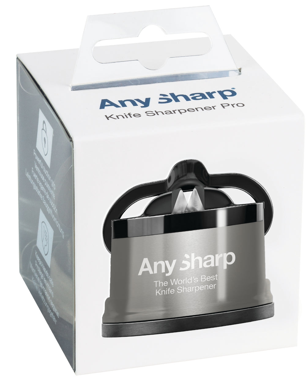 AnySharp Messerschärfer Pro Metall Silber - Messerschleifer für Messer