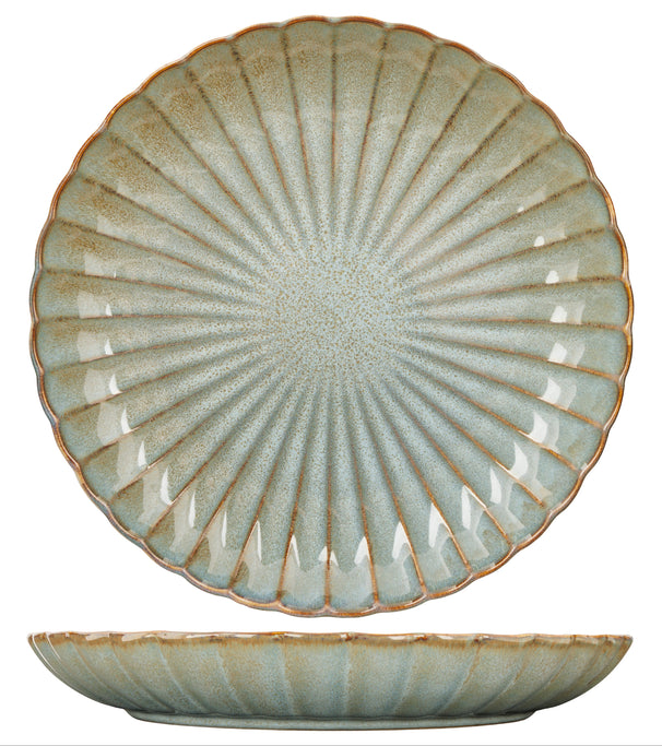Gemütliche und trendige Astera-Speiseteller in Ozeanblau – Ø 27,5 cm – 4er-Set