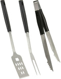 Cookinglife Grillbesteck 3-teilig Edelstahl - Schwarz - Spatel Zange Gabel