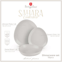 BerlingerHaus Geschirrset Matt Creme Oval - 18-teilig / 6 Personen - 6 Speiseteller, 6 Frühstücksteller und 6 Suppenteller