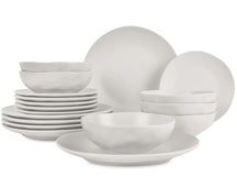 BerlingerHaus Geschirrset Matt Creme Rund - 18-teilig / 6 Personen - 6 Speiseteller, 6 Frühstücksteller und 6 Suppenteller