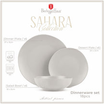 BerlingerHaus Geschirrset Matt Creme Rund - 18-teilig / 6 Personen - 6 Speiseteller, 6 Frühstücksteller und 6 Suppenteller