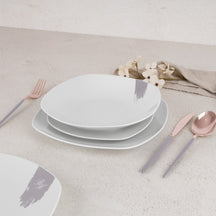 BerlingerHaus Geschirrset Taupe - 18-teilig / 6 Personen - 6 Speiseteller, 6 Frühstücksteller und 6 Suppenteller