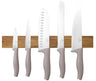 BerlingerHaus Messerset mit Messermagnetleiste Acaciahout Taupe - 6-teilig - Kochmesser, Brotmesser, Santokumes, Officemesser & Schälmesser