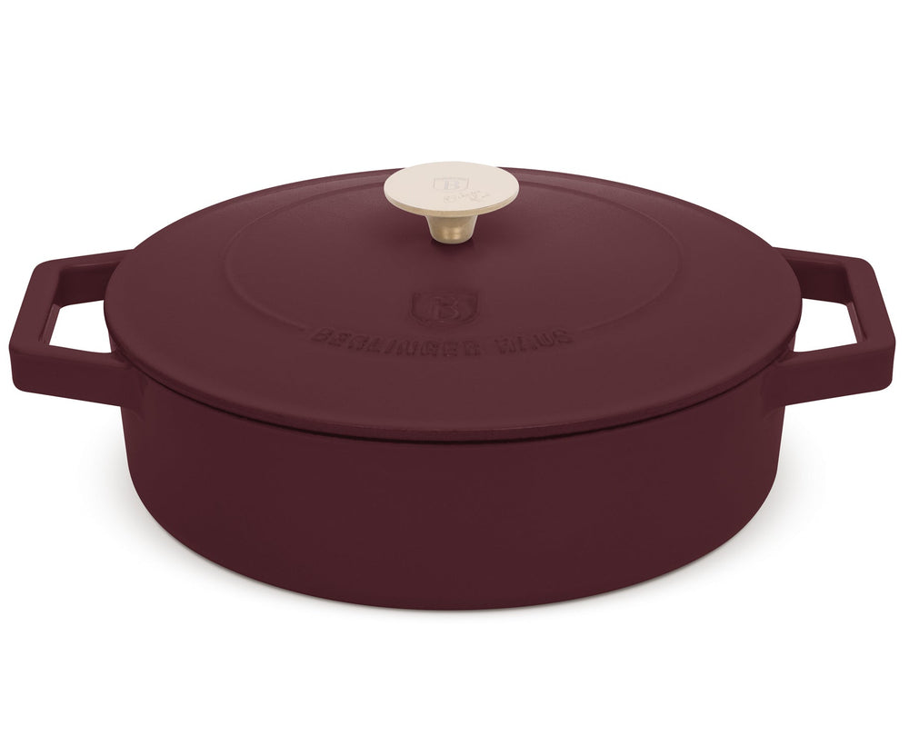 Berlinger Haus Hapjespan / Sauteerpan Matt Bordeaux - Gusseisen - ø 26 cm - geeignet für alle Wärmequellen - emaillierte Antihaftbeschichtung