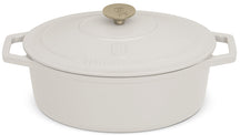 BerlingerHaus Bräter Matt Crème Oval - Gusseisen - 30 x 22 cm - geeignet für alle Wärmequellen - emaillierte Antihaftbeschichtung