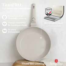 BerlingerHaus Topfset Matt Creme 7-Teilig - Kochtopf ø 20, 24, 28 cm & Bratpfanne ø 20, 24 cm - geeignet für alle Wärmequellen
