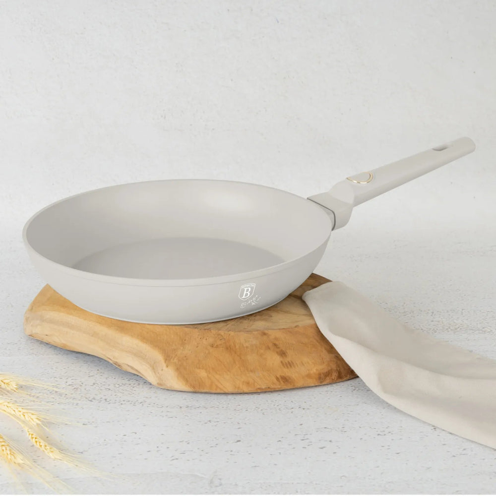 BerlingerHaus Bratpfanne Matt Crème ø 28 cm - geeignet für alle Wärmequellen - Standard Antihaftbeschichtung