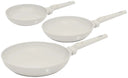 BerlingerHaus Bratpfannenset Matt Creme 3-Teilig - ø 20, 24 & 28 cm - geeignet für alle Wärmequellen - Standard Antihaftbeschichtung