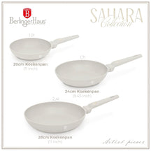 BerlingerHaus Bratpfannenset Matt Creme 3-Teilig - ø 20, 24 & 28 cm - geeignet für alle Wärmequellen - Standard Antihaftbeschichtung