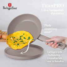 BerlingerHaus Bratpfannenset Taupe 3-Teilig - ø 20, 24 & 28 cm - geeignet für alle Wärmequellen - Standard Antihaftbeschichtung