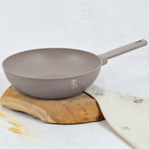 BerlingerHaus Wokpfanne Taupe ø 28 cm - geeignet für alle Wärmequellen - Standard Antihaftbeschichtung