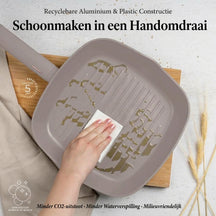 BerlingerHaus Grillpfanne Matt Taupe 28 x 28 cm - geeignet für alle Wärmequellen - Standard Antihaftbeschichtung