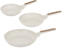 BerlingerHaus Bratpfannenset Nordic Mat Crème 3-Teilig - ø 20, 24 & 28 cm - geeignet für alle Wärmequellen - Standard Antihaftbeschichtung