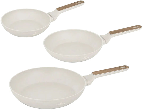 BerlingerHaus Bratpfannenset Nordic Mat Crème 3-Teilig - ø 20, 24 & 28 cm - geeignet für alle Wärmequellen - Standard Antihaftbeschichtung