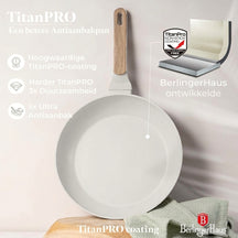 BerlingerHaus Bratpfannenset Nordic Mat Crème 3-Teilig - ø 20, 24 & 28 cm - geeignet für alle Wärmequellen - Standard Antihaftbeschichtung